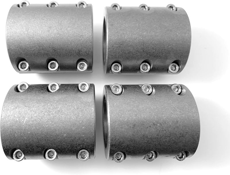 UTVDistribution Steel 1-1/2" Tube Clamps - Universal Roll Cage Mounts - Long 6 Bolt (4) - Silver - Image 2